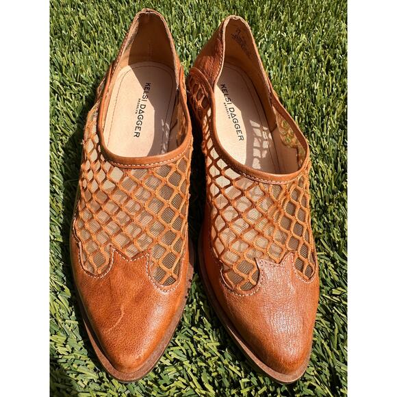 Anthropologie Kelsi Dagger Brooklyn Arlo Mesh Tan Loafer size 5.5 - Picture 10 of 13